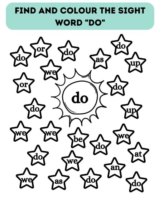Find and Color the Sight Words Activity Book