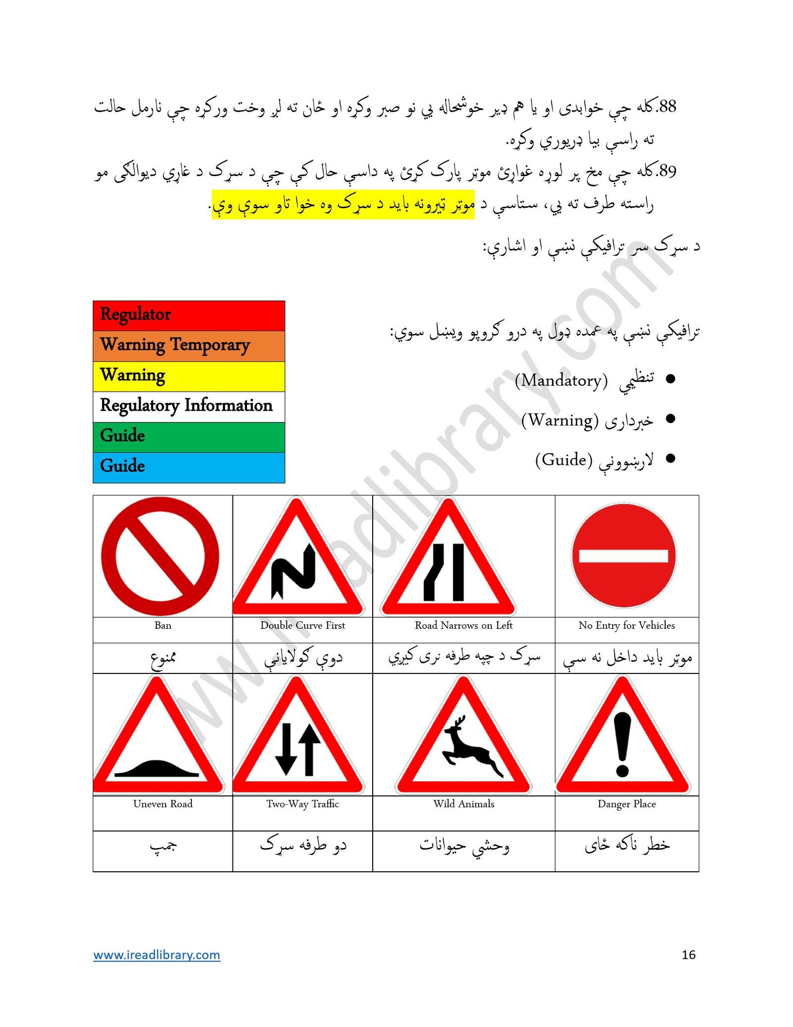 MVC DMV Driving Test Guide Pashto