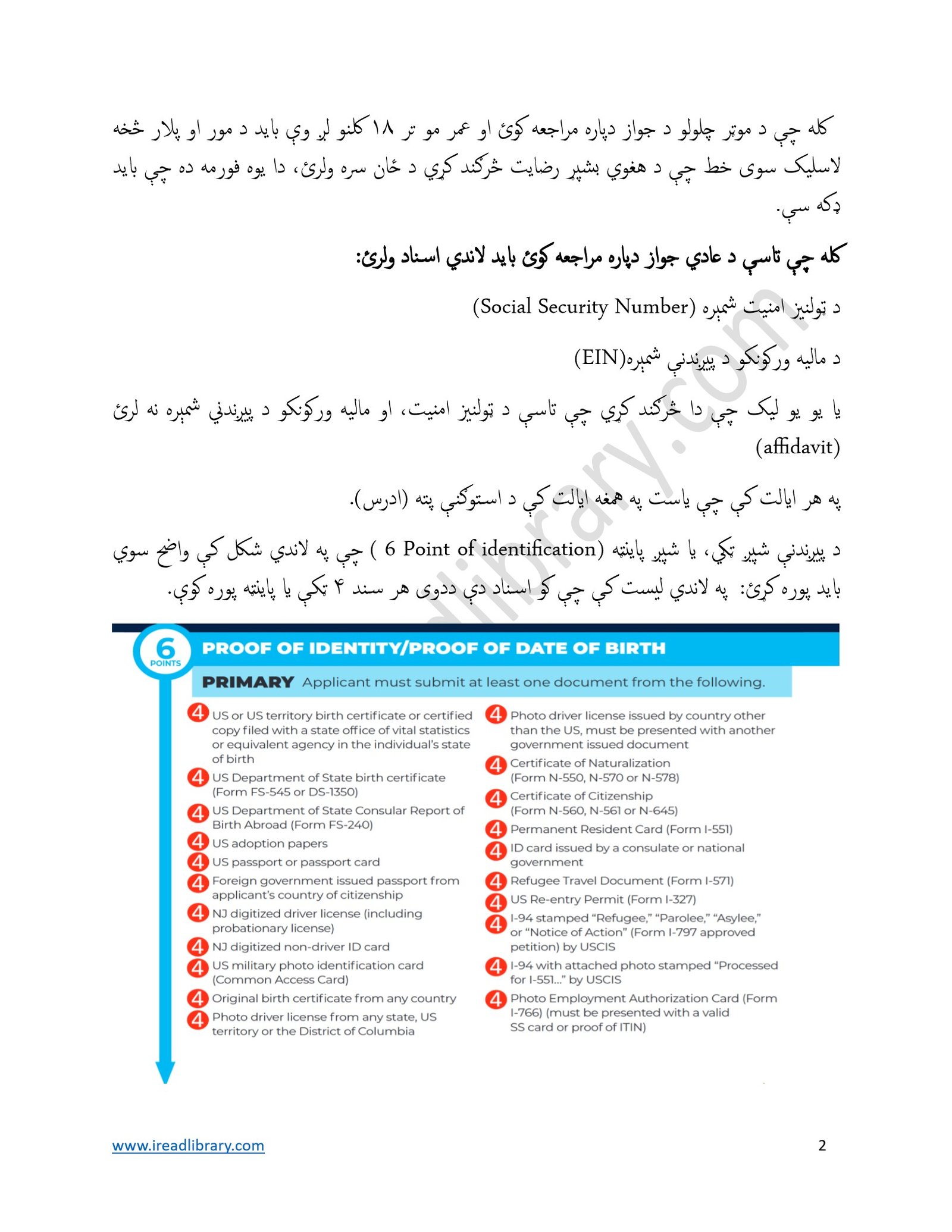 MVC DMV Driving Test Guide Pashto