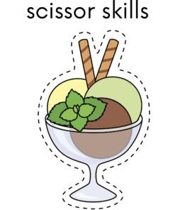 Scissor Cutting Skills Worksheet for Kids