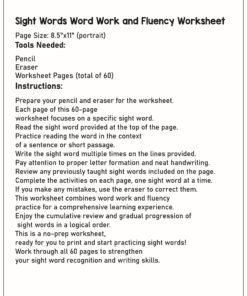 Sight Words Fluency and Science of Reading Activity Book