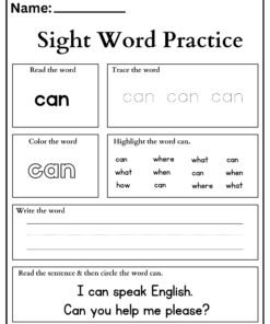 Sight word practice