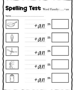 Spelling-Test-Paper-for-Early-Writers-Word-Families-Included