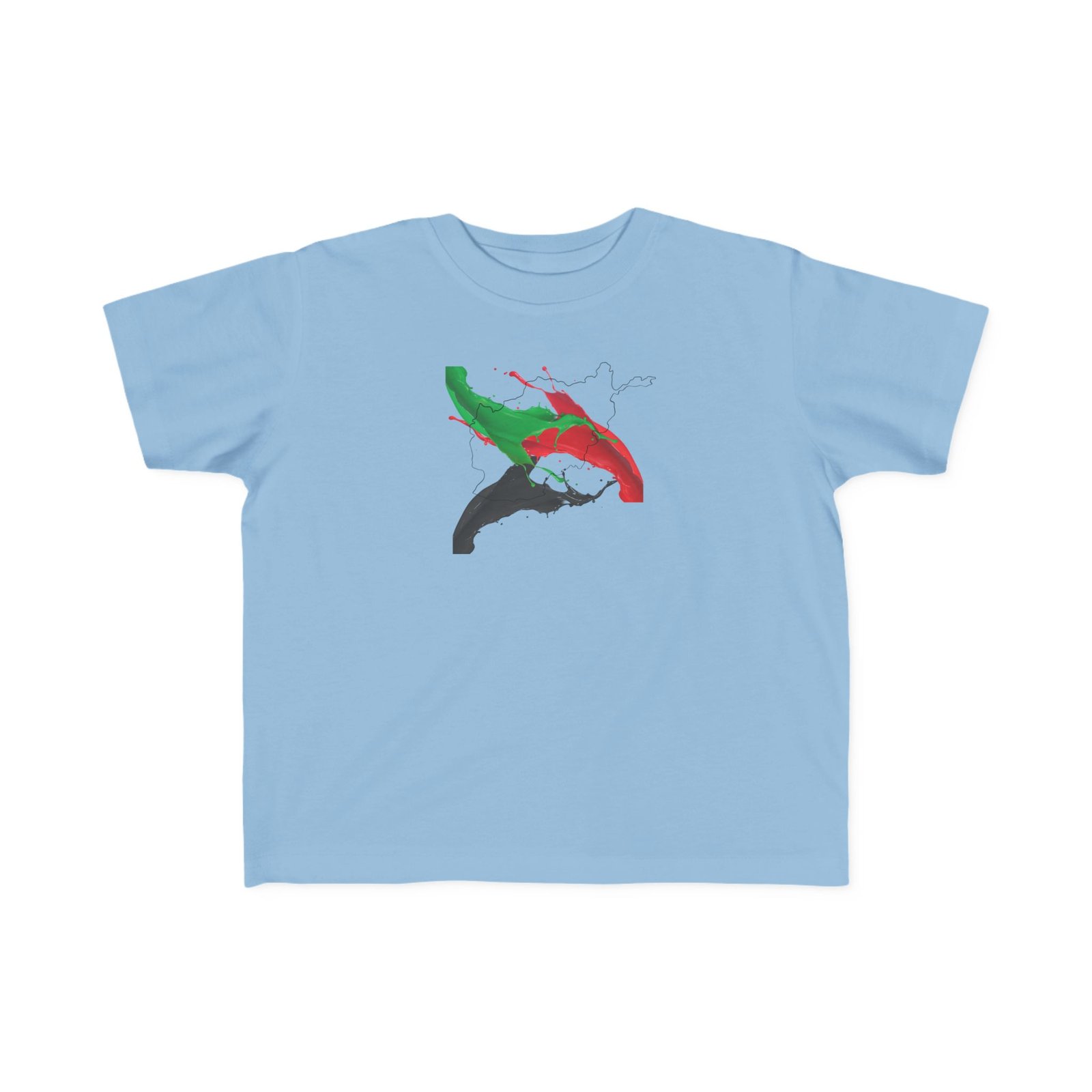 Toddler's Fine Jersey Tee Tri Color Afghan Flag - Image 4